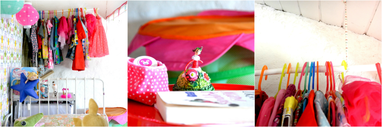 vestiti appesi al soffitto